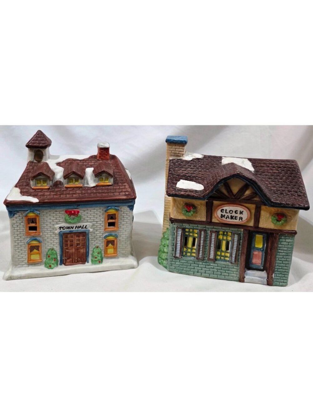 Americana TOWN HALL & CLOCK MAKER Christmas Village building National Decoration